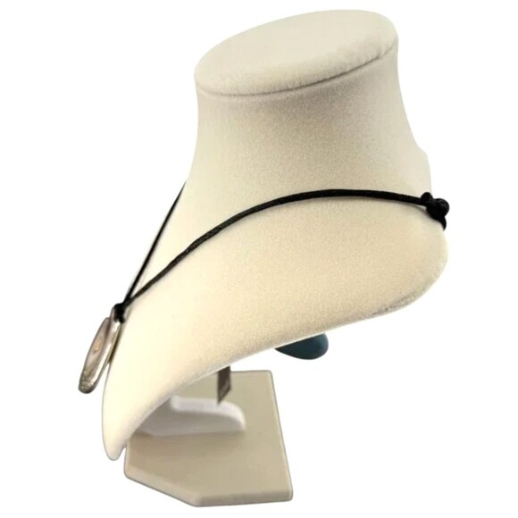 J. Jill Sculpted Oval Pendant Necklace Silver Cluster Rhinestones Adjustable NWT - Picture 6 of 11